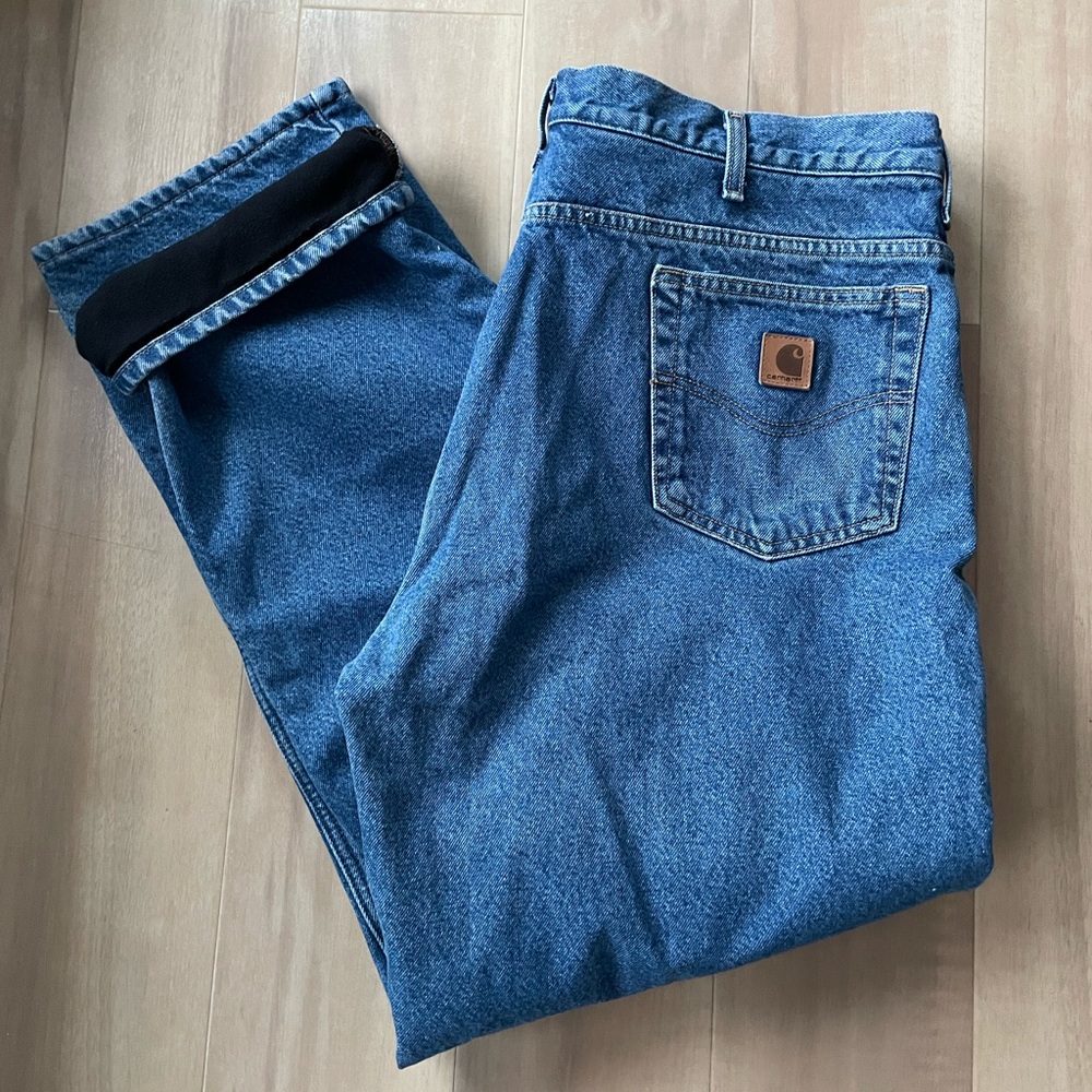 Carhartt Fleece Lined Mens Jeans Size 42x32